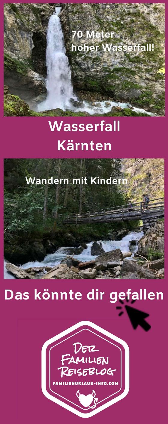 Merk dir diesen Pin vom Wasserfall in Kärnten, so findest du ihn für deine Urlaubsplanung wieder!
