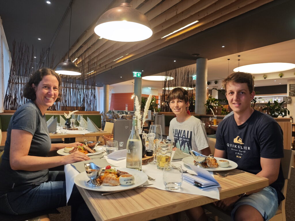 Abendessen im JUFA Hotel Malbun - das mehrgängige Menü fanden wir sehr gut