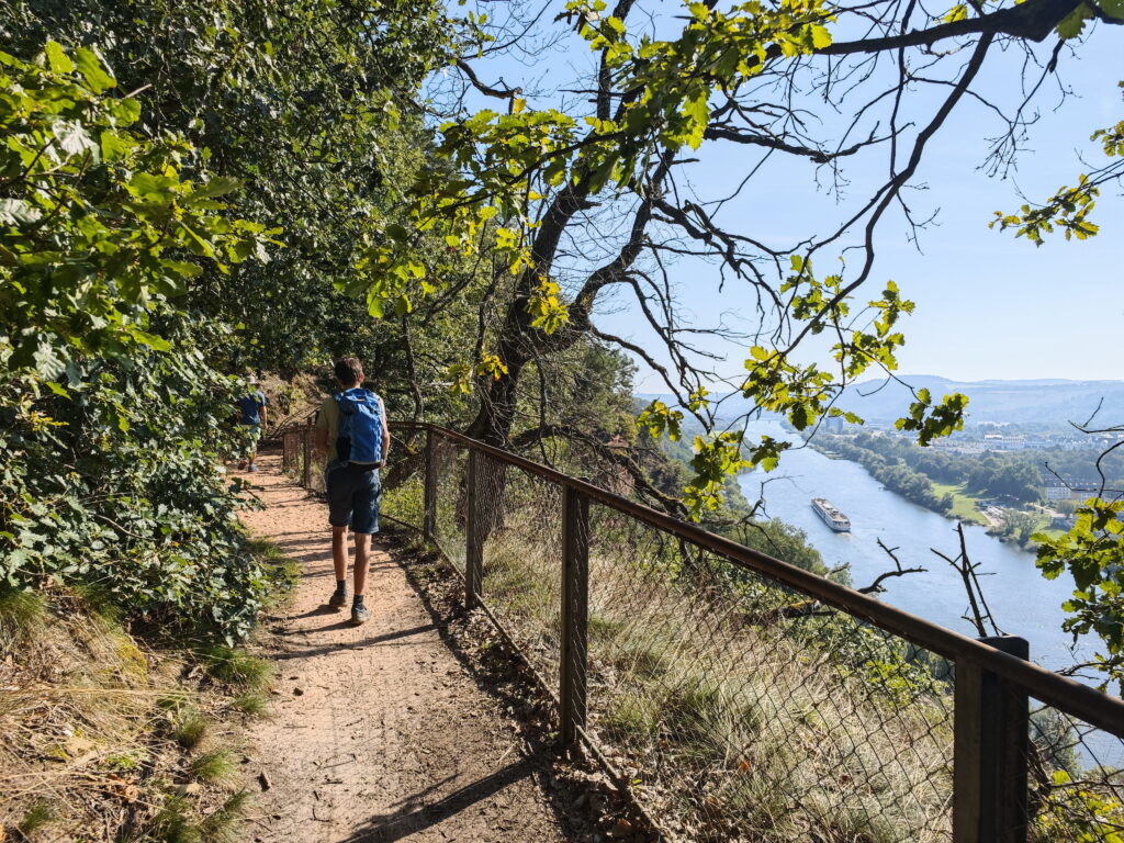 Oberhalb der Mosel in Trier mit Kindern